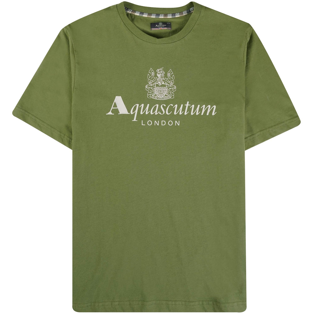 Aquascutum Large Logo T-Shirt - Army Green