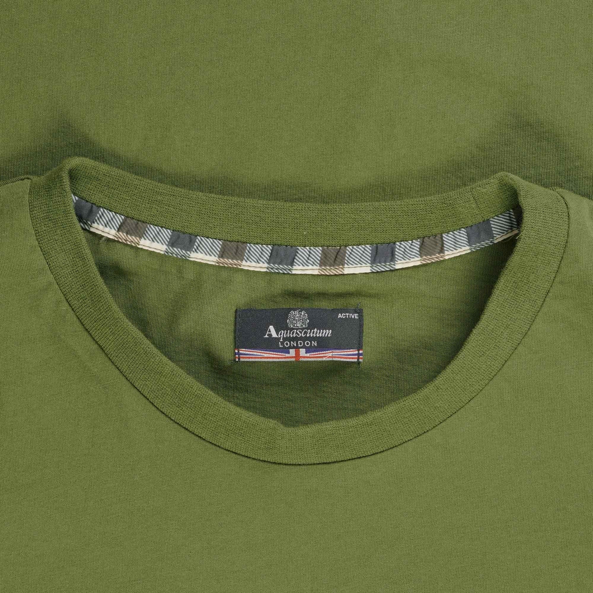 Aquascutum Large Logo T-Shirt - Army Green