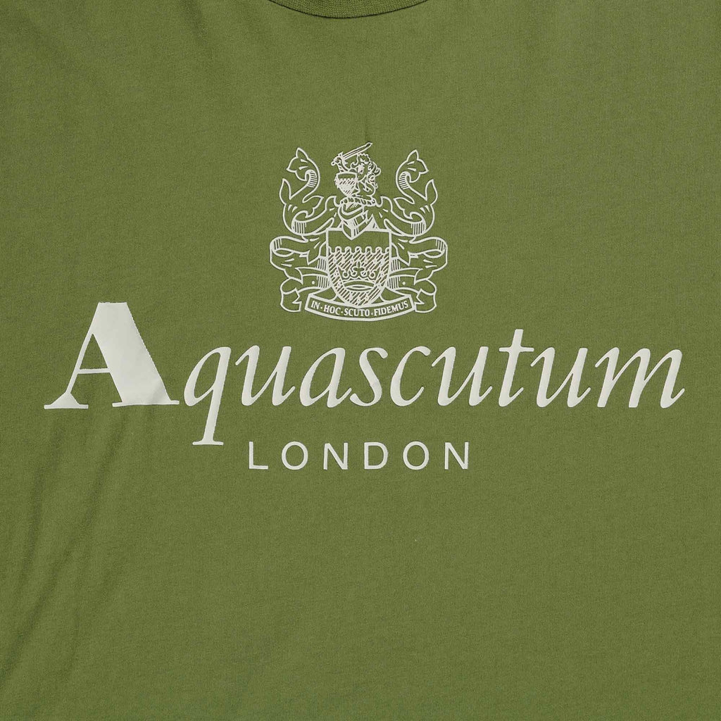 Aquascutum Large Logo T-Shirt - Army Green