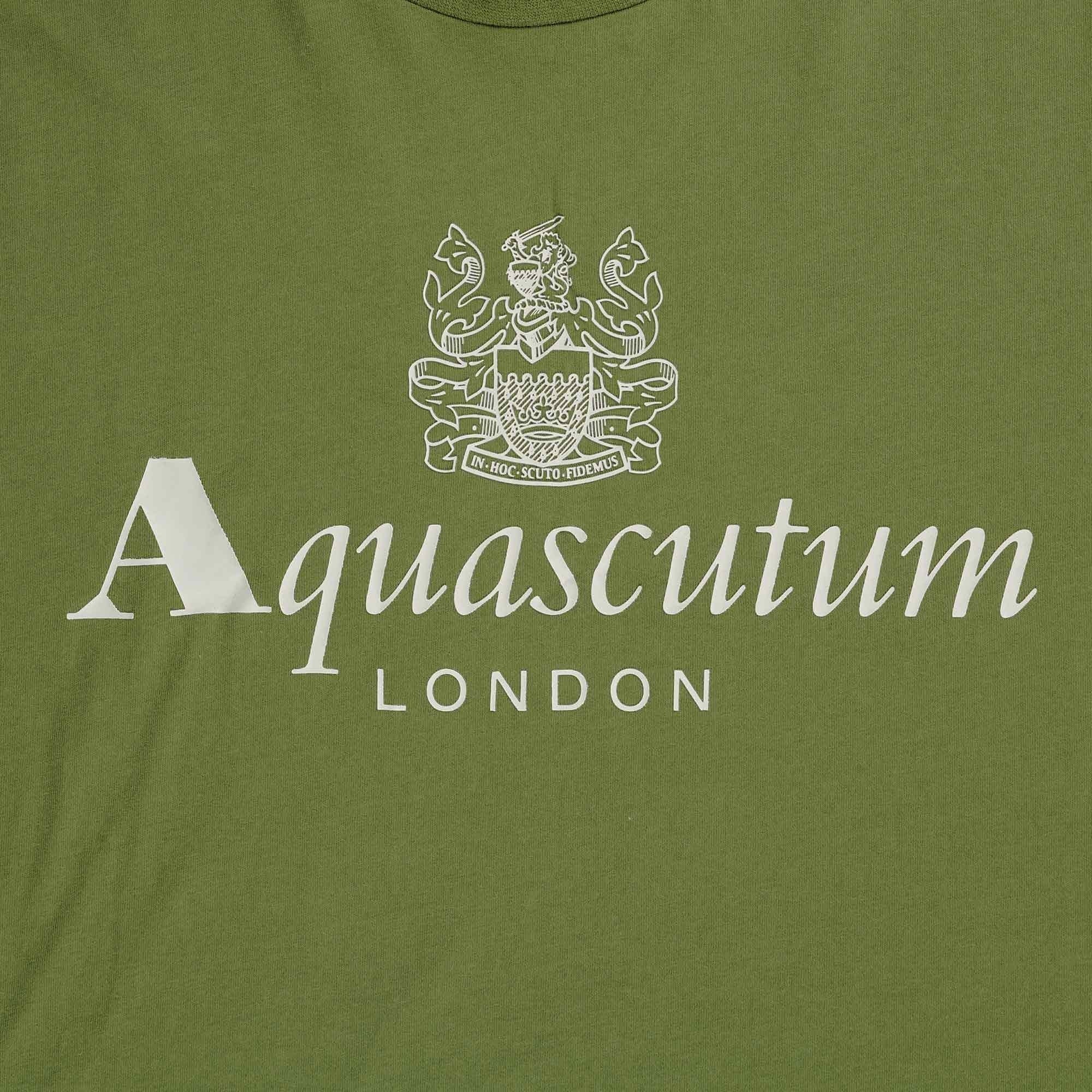 Aquascutum Large Logo T-Shirt - Army Green