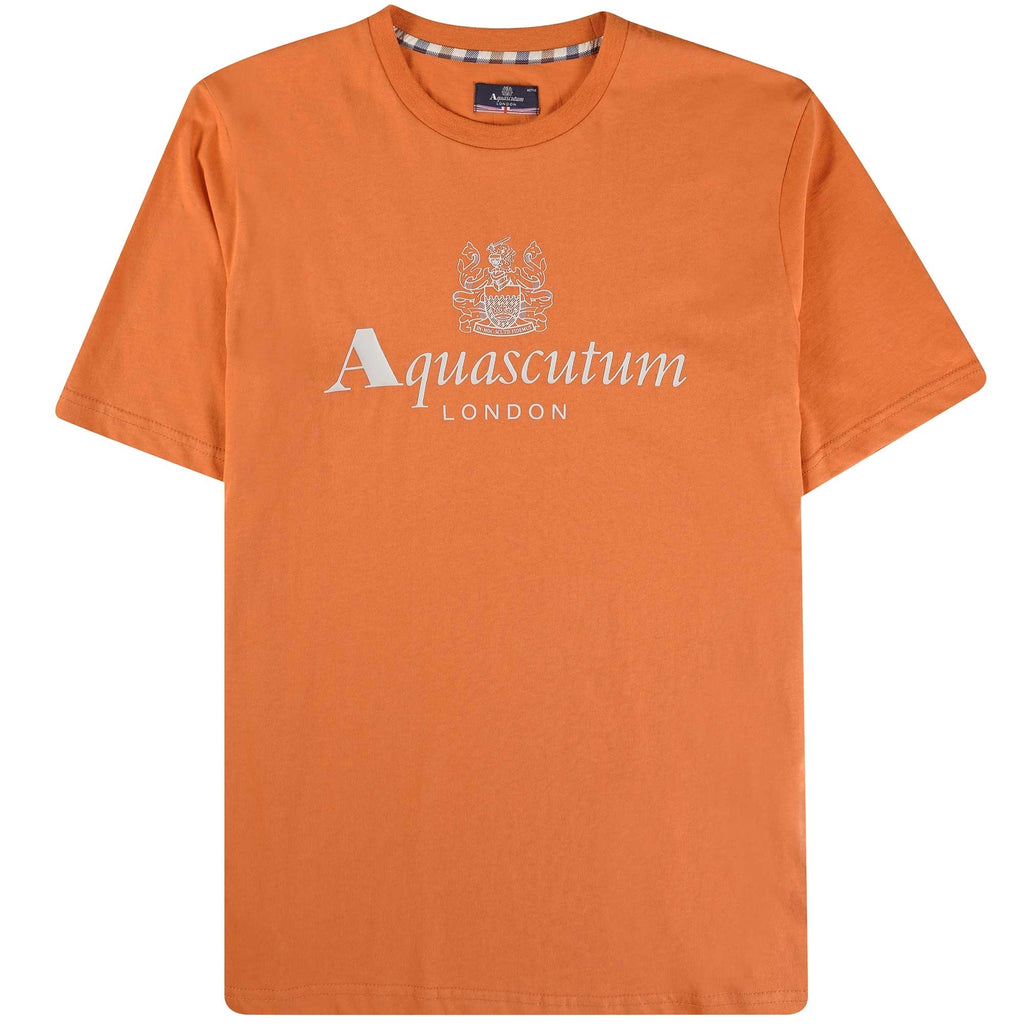 Aquascutum Large Logo T-Shirt - Rust