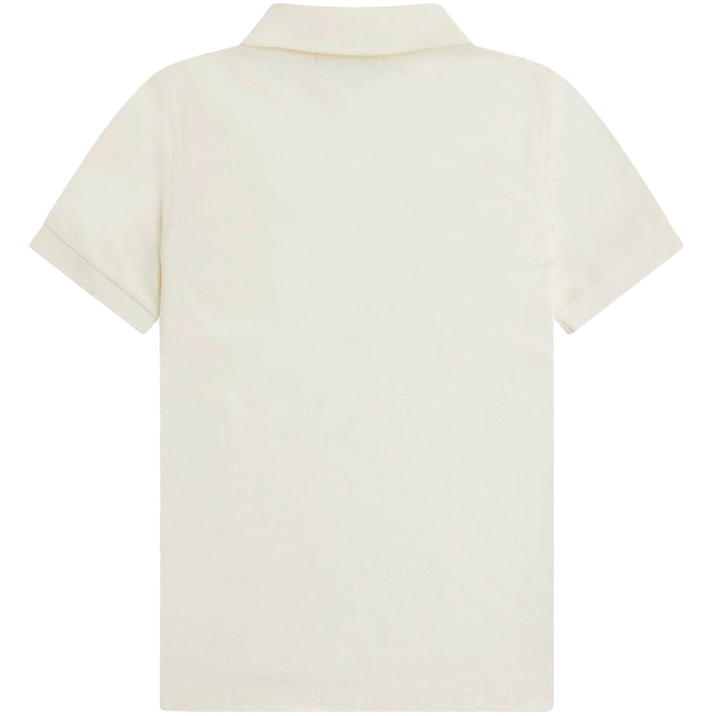 Fred Perry Textured Zip Neck Polo Shirt - Ecru