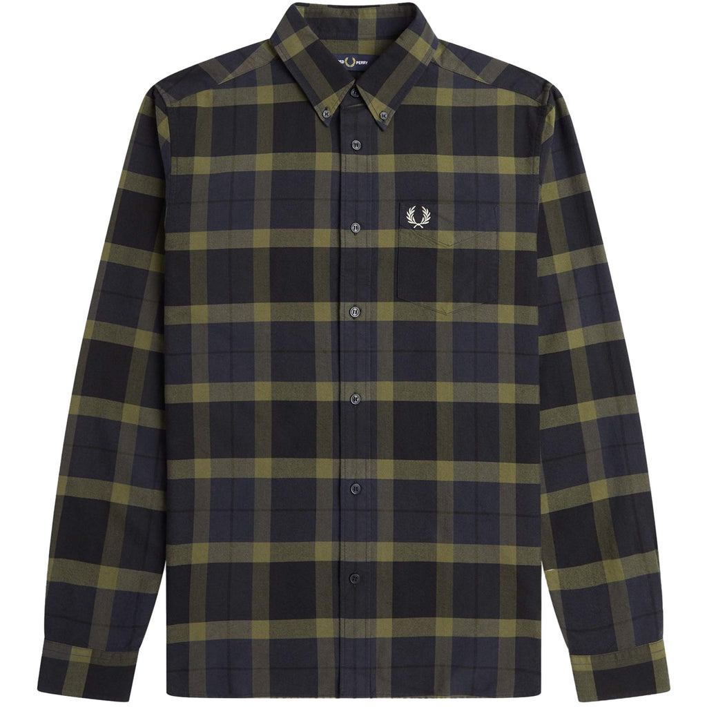 Fred Perry Tartan Shirt - Uniform Green