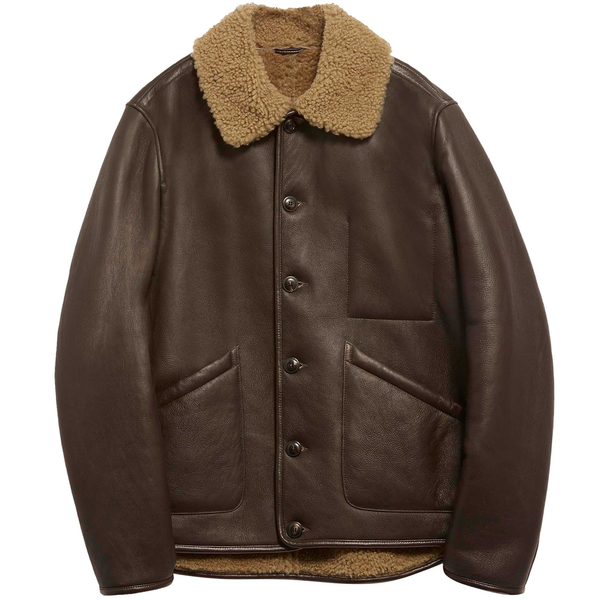 YMC Brainticket MK2 Leather Jacket - Brown