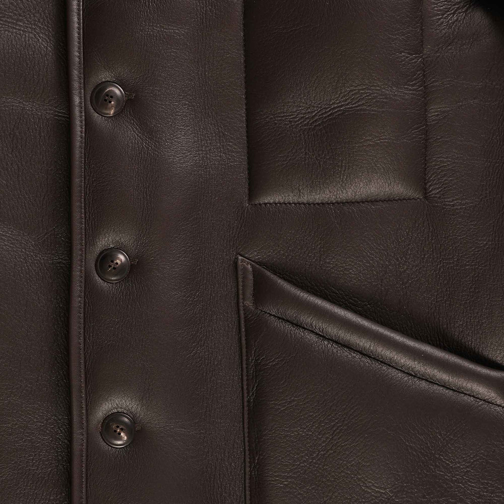 YMC Brainticket MK2 Leather Jacket - Brown