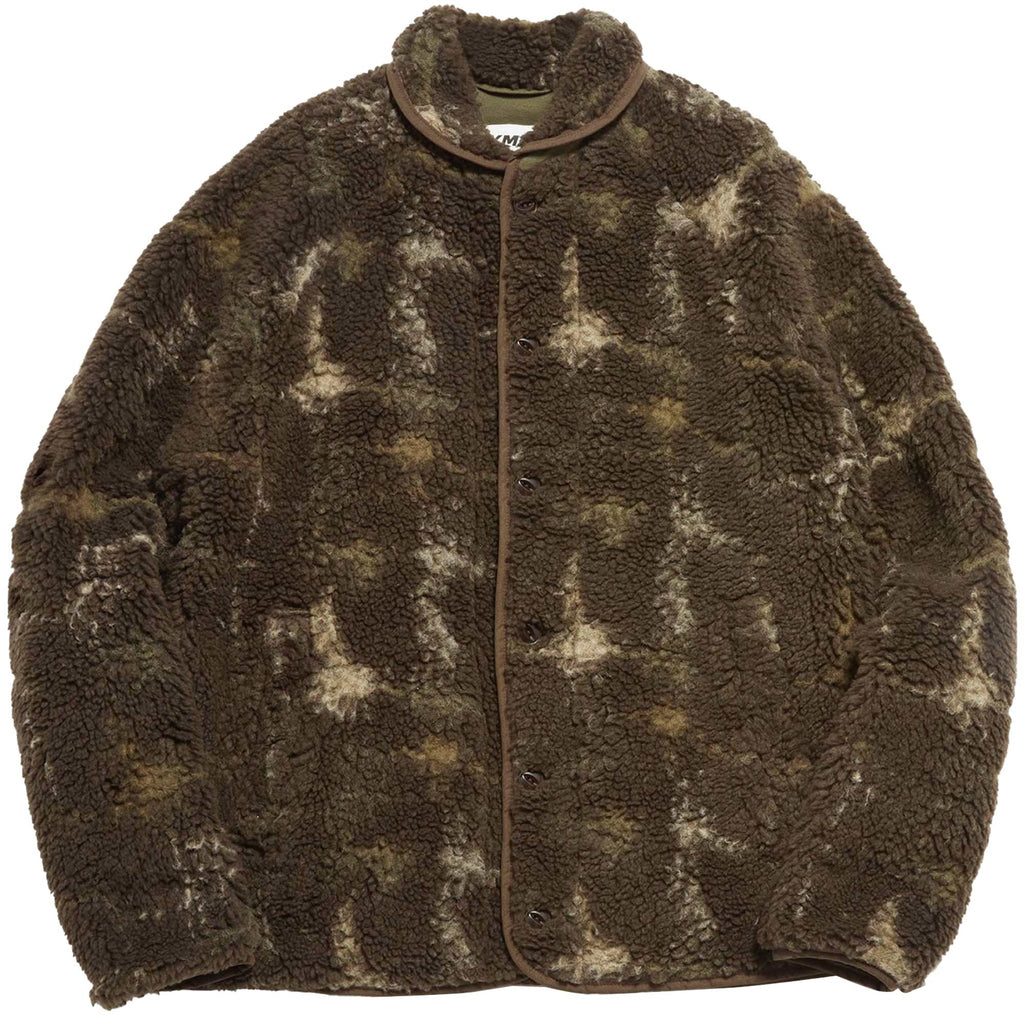 YMC Beach Jacquard Fleece Jacket - Brown