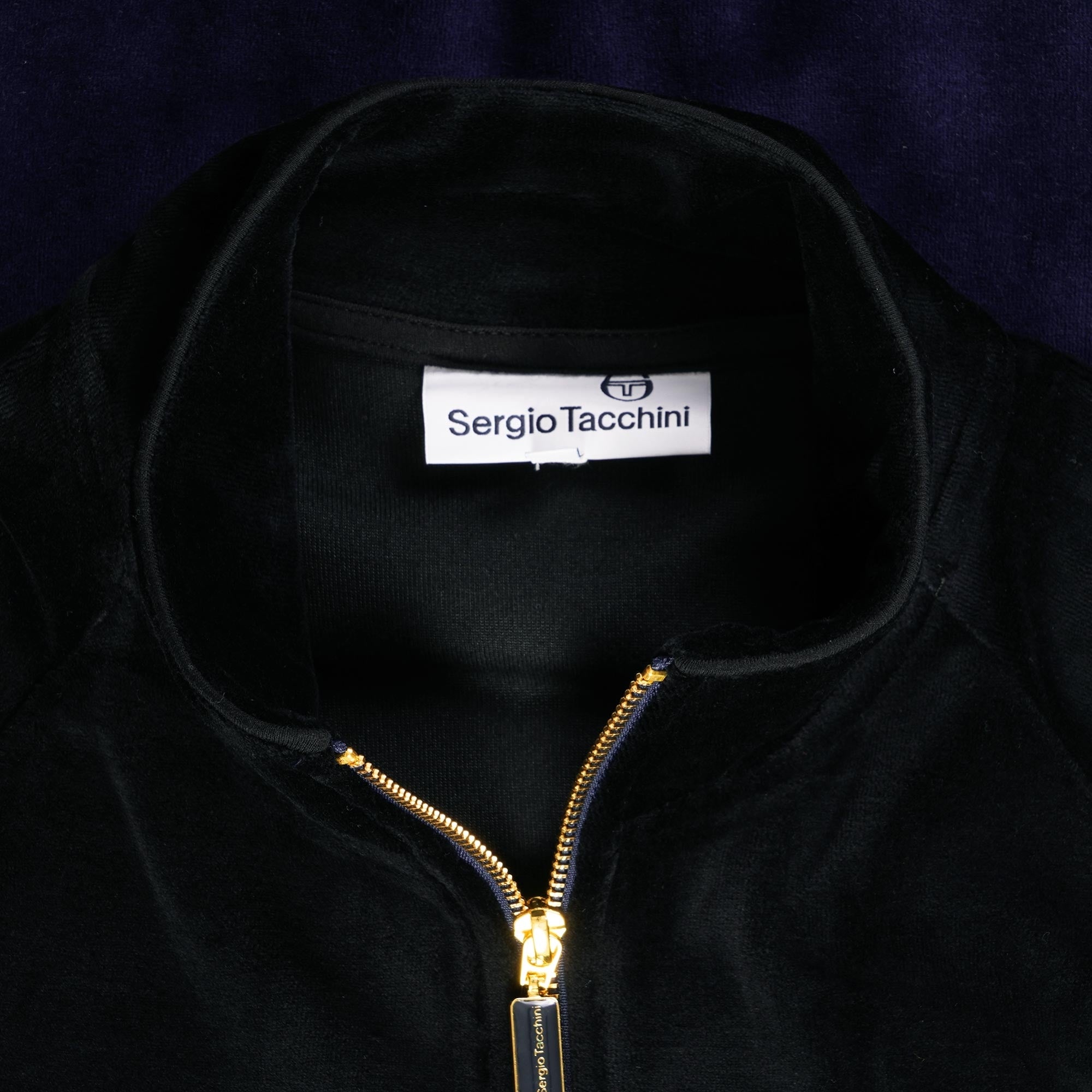 Sergio Tacchini Orion Luxe Track Top - Black and Maritime Blue