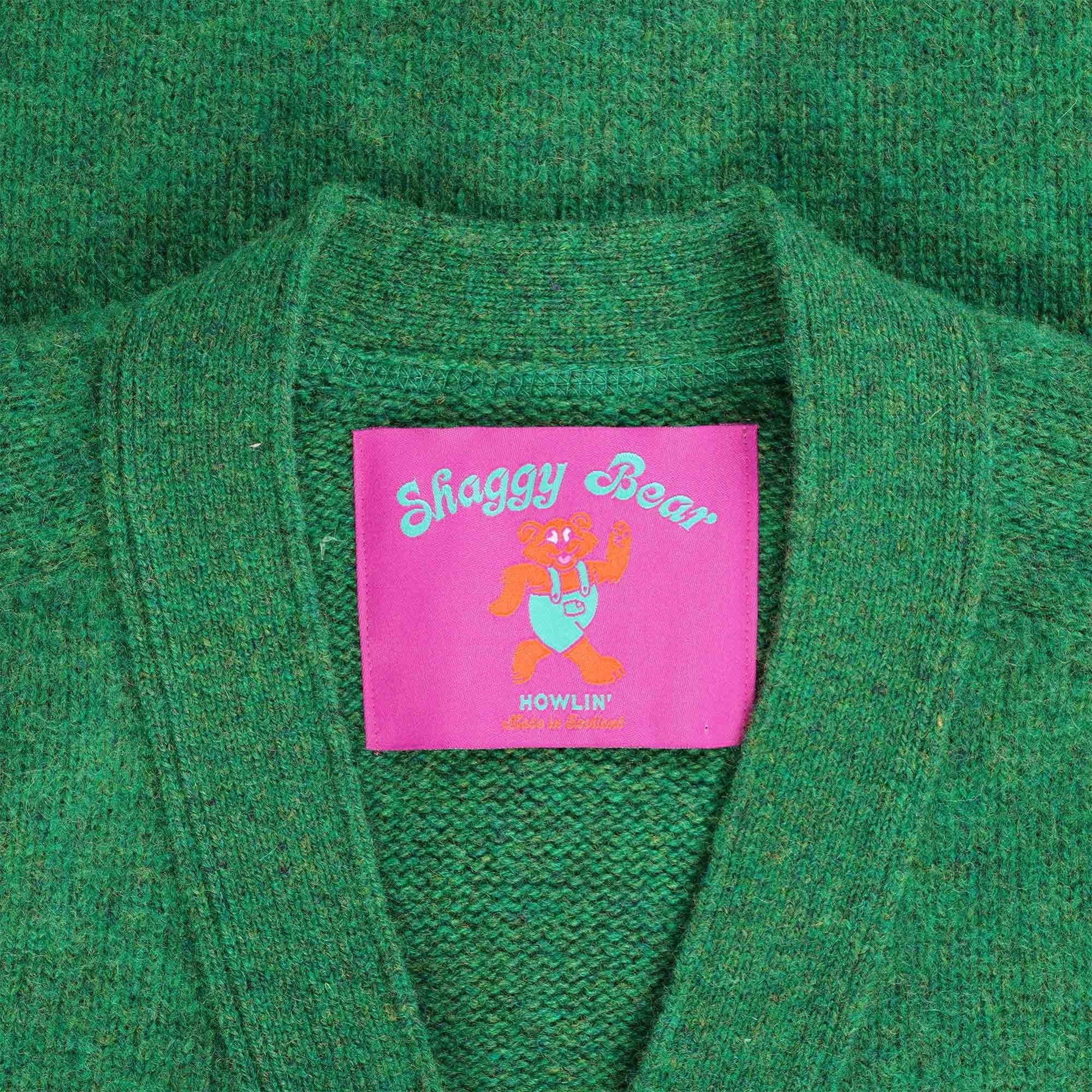 Howlin' Shaggy Bear Cardigan - Greenlover
