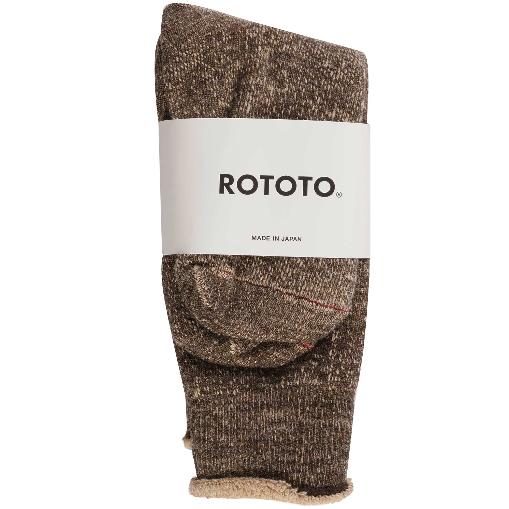 RoToTo Socks Double Face Crew Socks - Dark Brown