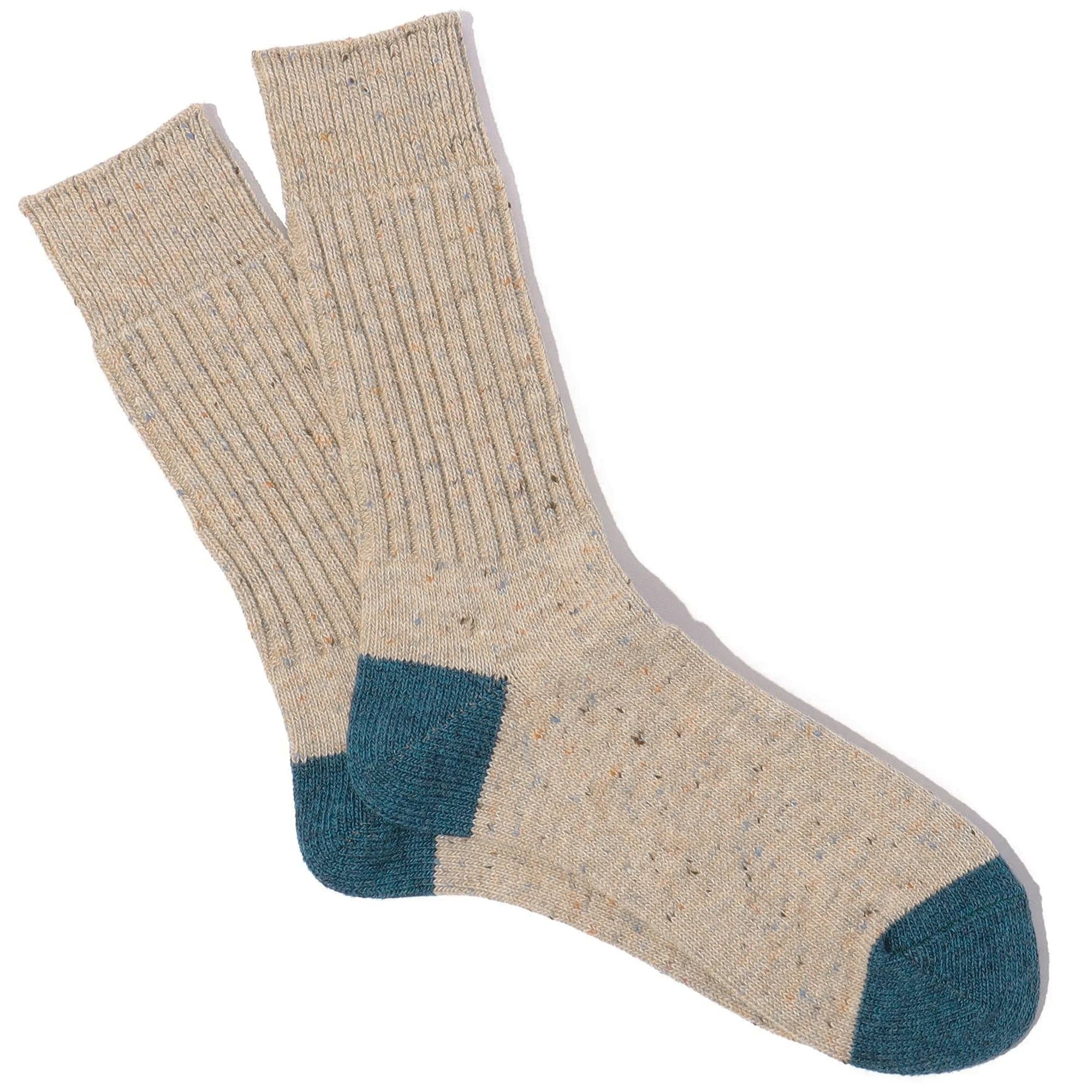Anonymous Ism Tweed Nep Crew Socks - Oatmeal