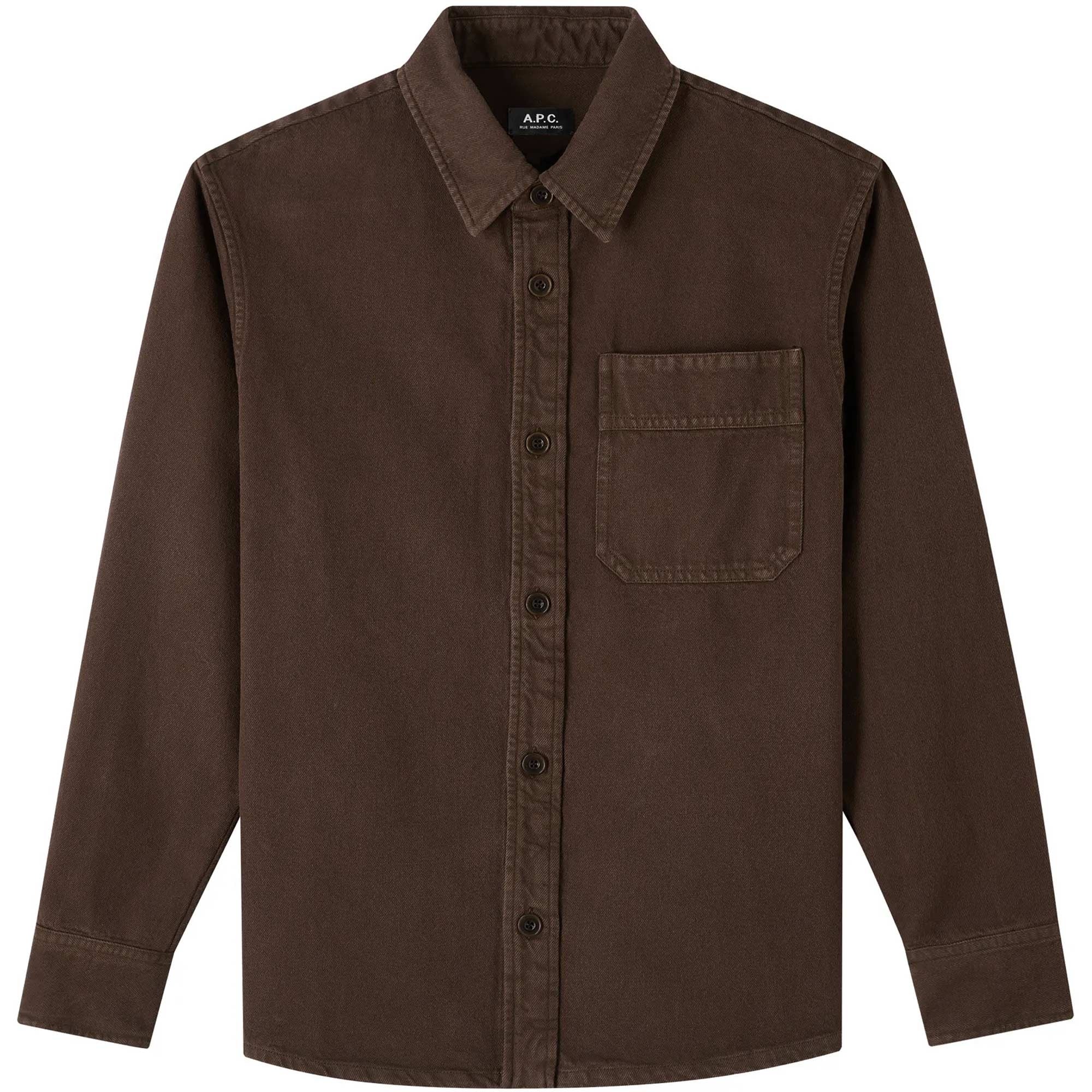 A.P.C. Basile Brode Poitrine Overshirt - Marron