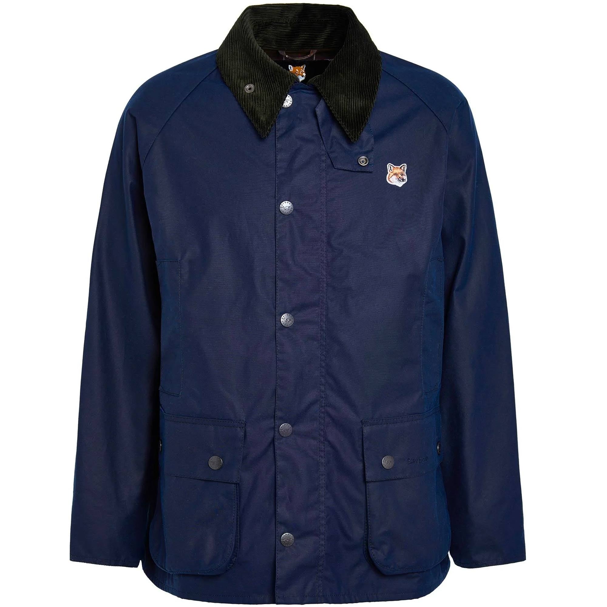 ジャケット・アウター maisonkitsune barbour Beaufort wax Barbour X Maison KitsunŽ Beaufort Waxed Jacket - Indigo – Stuarts