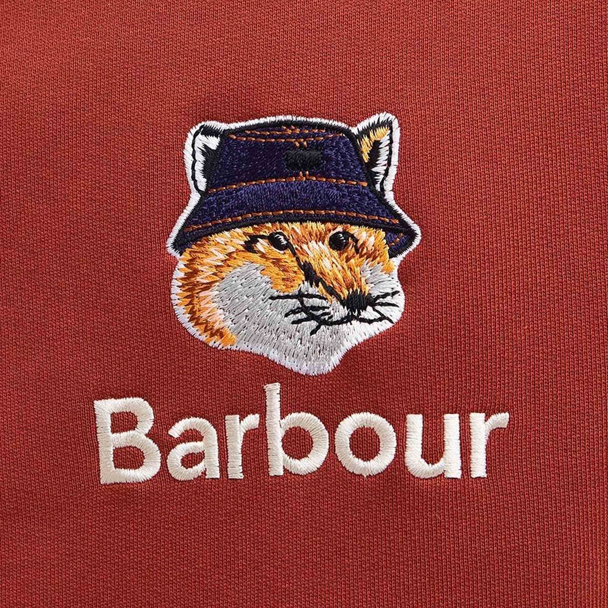 Barbour x Maison KitsunŽ Fox Head Hoodie - Burnt Orange – Stuarts