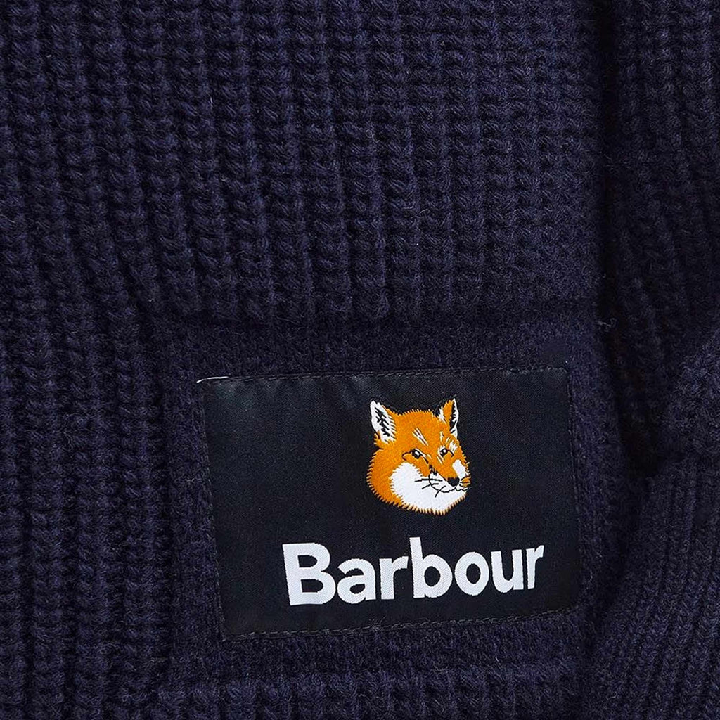 Barbour x Maison Kitsun Landscape Knitted Jumper - Navy