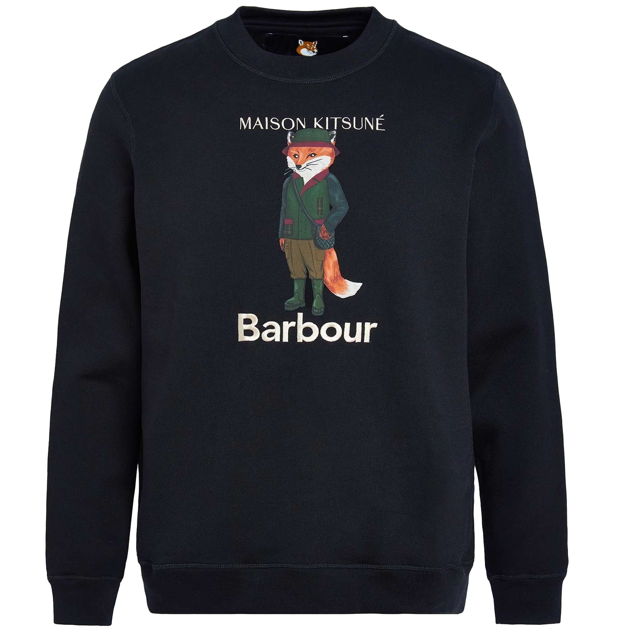 Barbour x Maison Kitsun Beaufort Fox Sweatshirt - Black