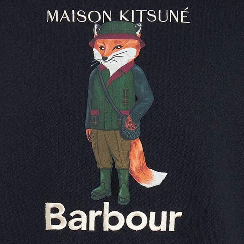 Barbour x Maison Kitsun Beaufort Fox Sweatshirt - Black