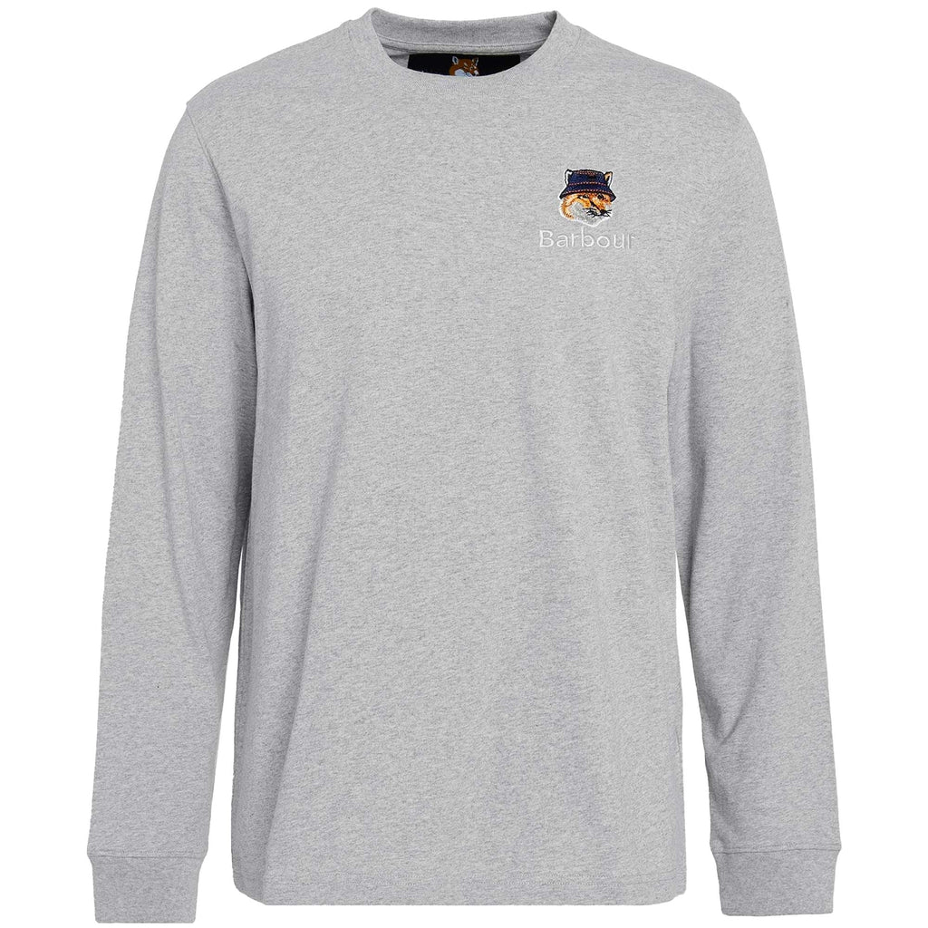 Barbour x Maison Kitsun Fox Head T-Shirt - Grey Marl