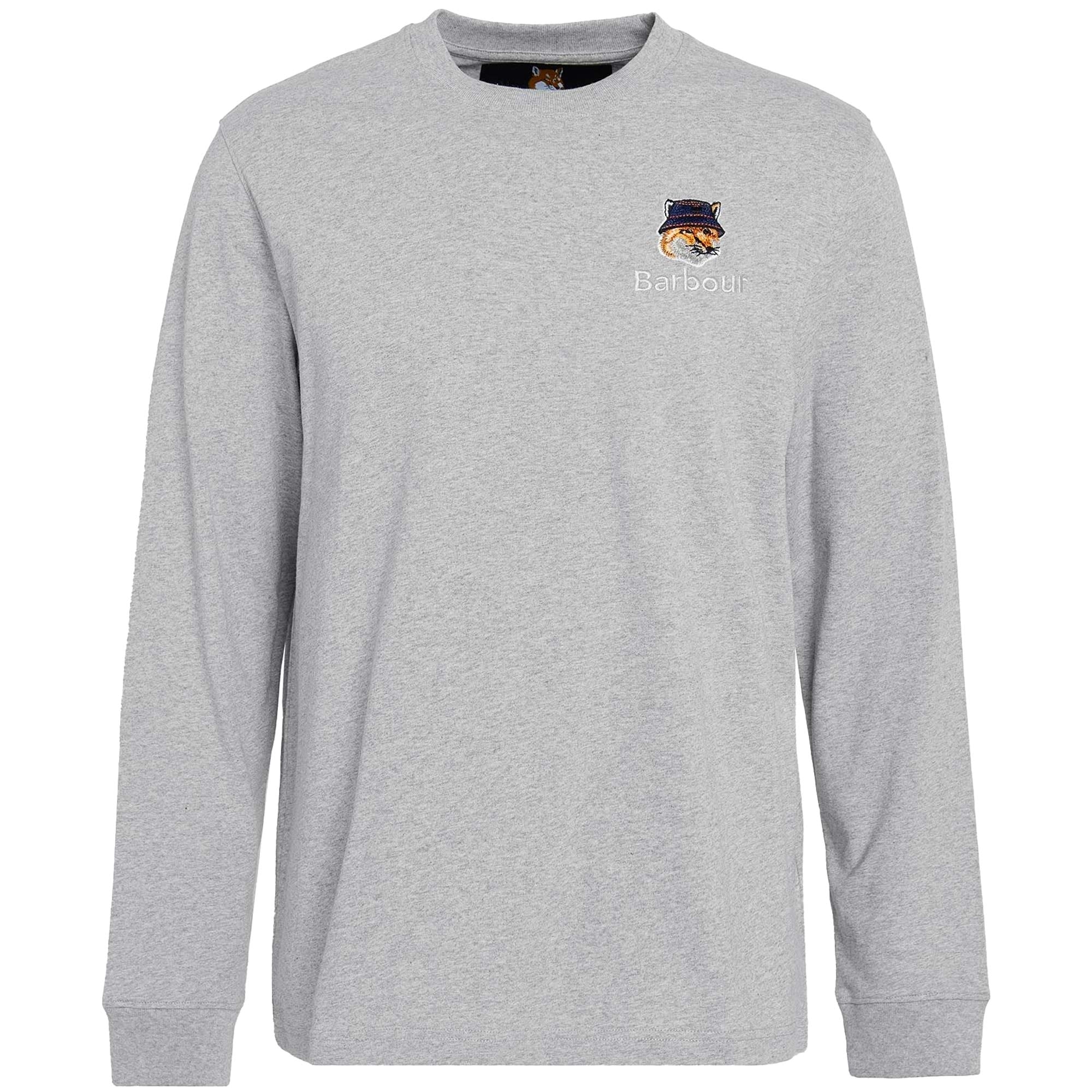 Barbour x Maison Kitsun Fox Head T-Shirt - Grey Marl