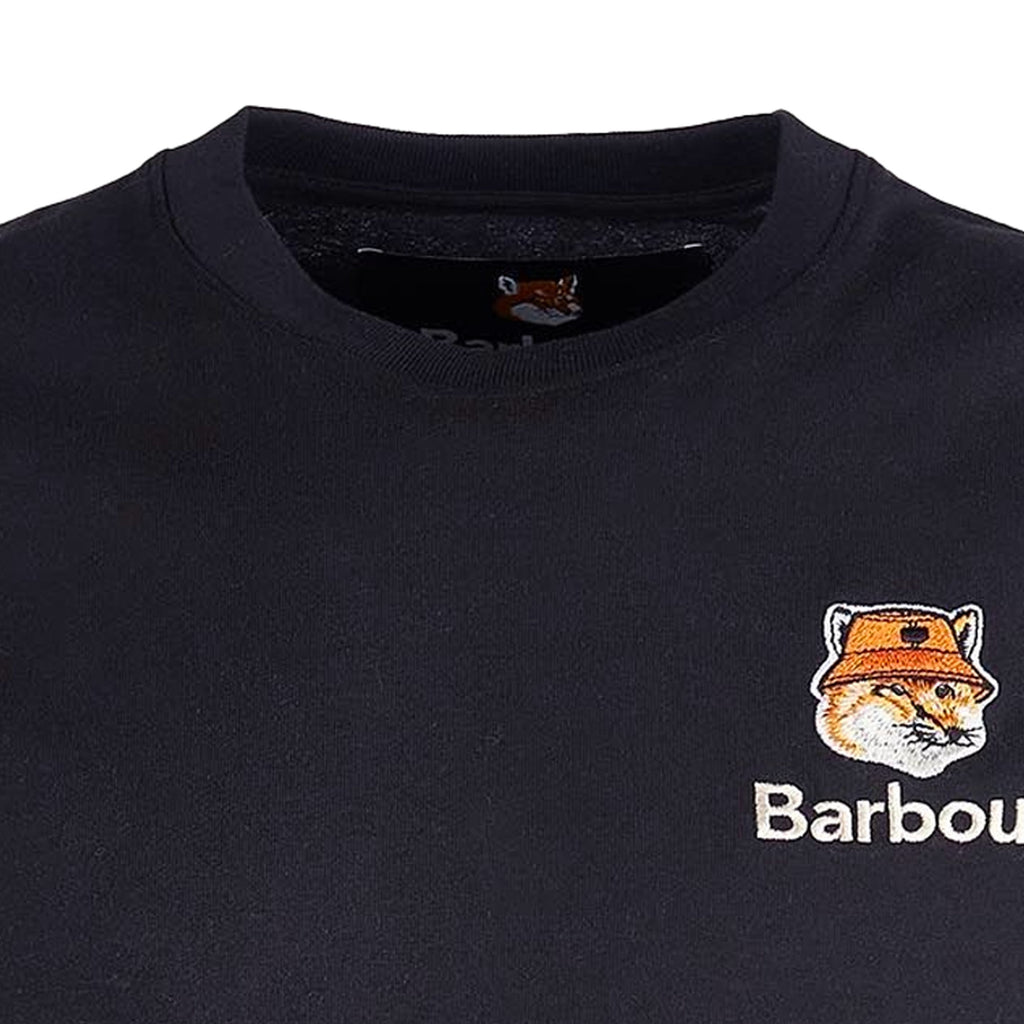 Barbour x Maison Kitsun Fox Head T-Shirt - Black