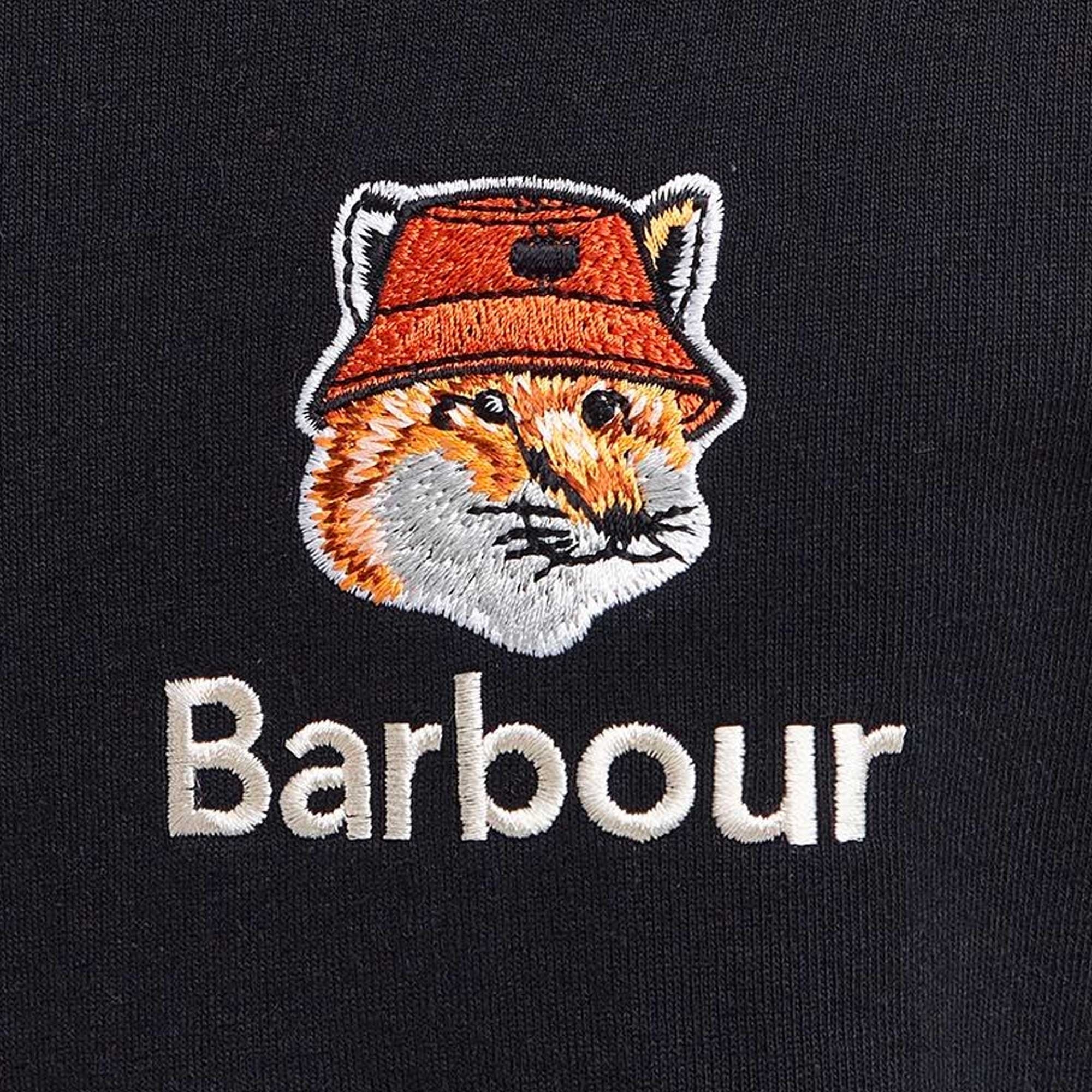 Barbour x Maison Kitsun Fox Head T-Shirt - Black