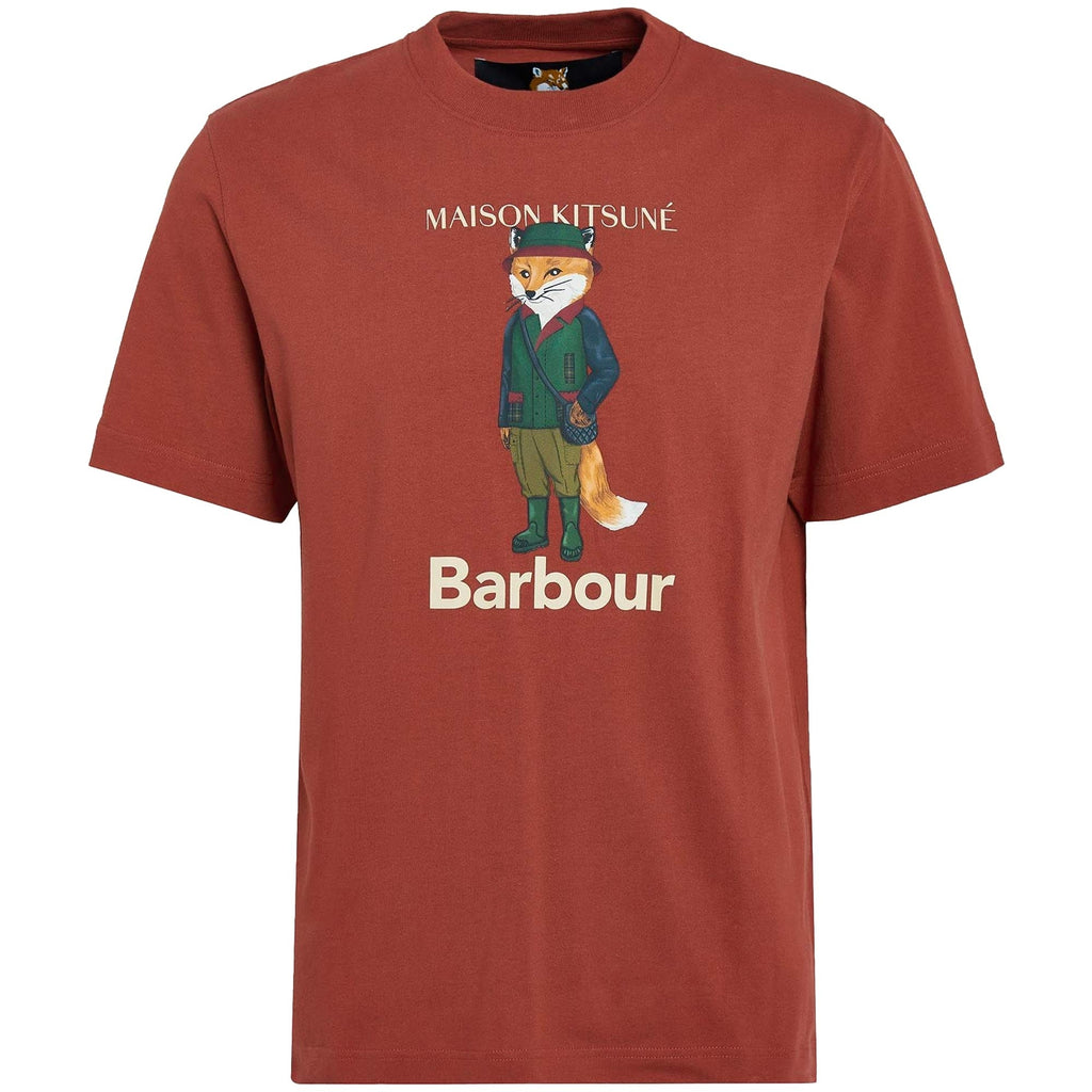 Barbour x Maison Kitsun Beaufort Fox T-Shirt - Burnt Orange