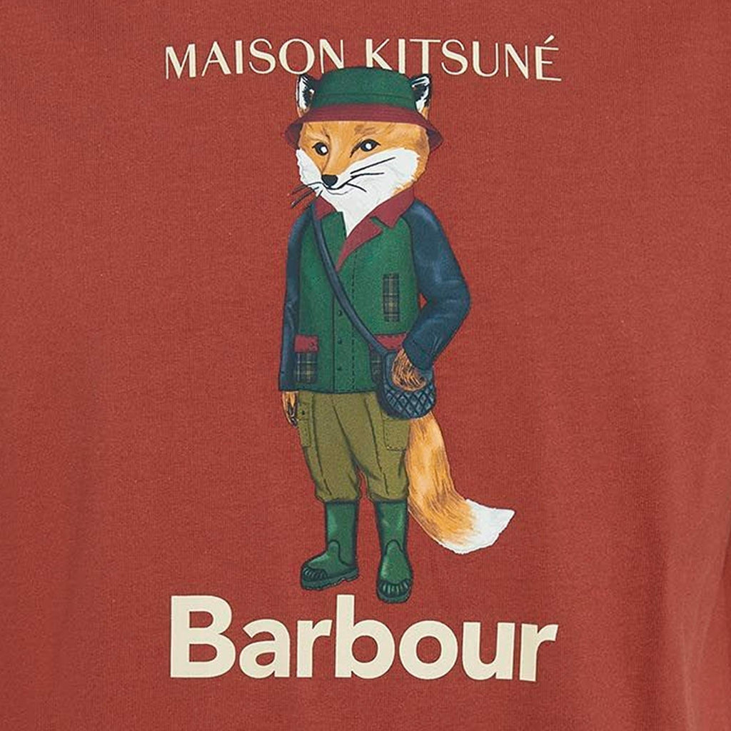 Barbour x Maison Kitsun Beaufort Fox T-Shirt - Burnt Orange