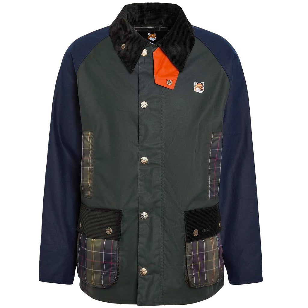 Barbour x Maison Kitsun Beaufort Patchwork Waxed Jacket - Duffle