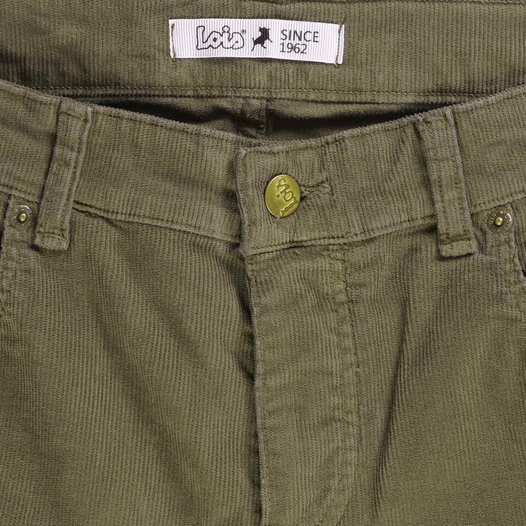 Lois Jeans Sierra Thin Corduroy Trousers - Military Olive