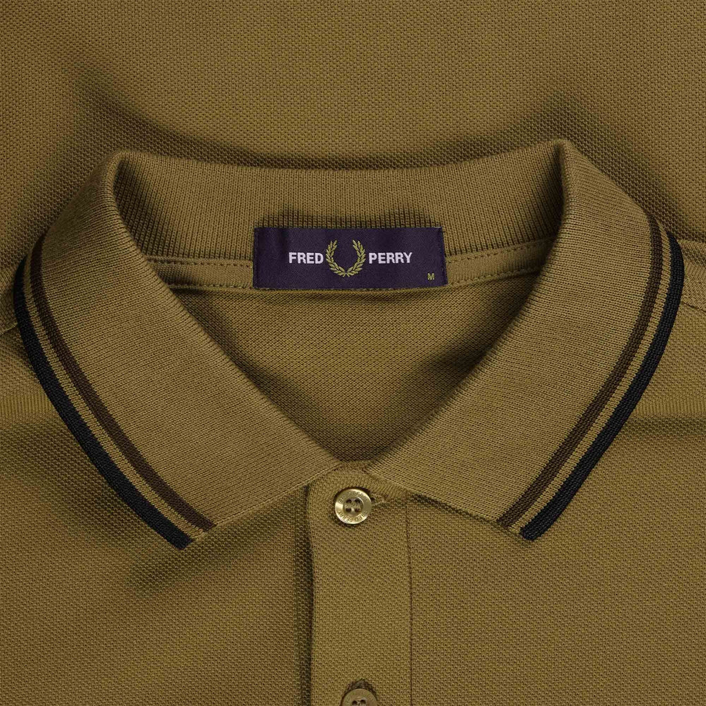 Fred Perry M3600 Polo Shirt - Shaded Stone and Black