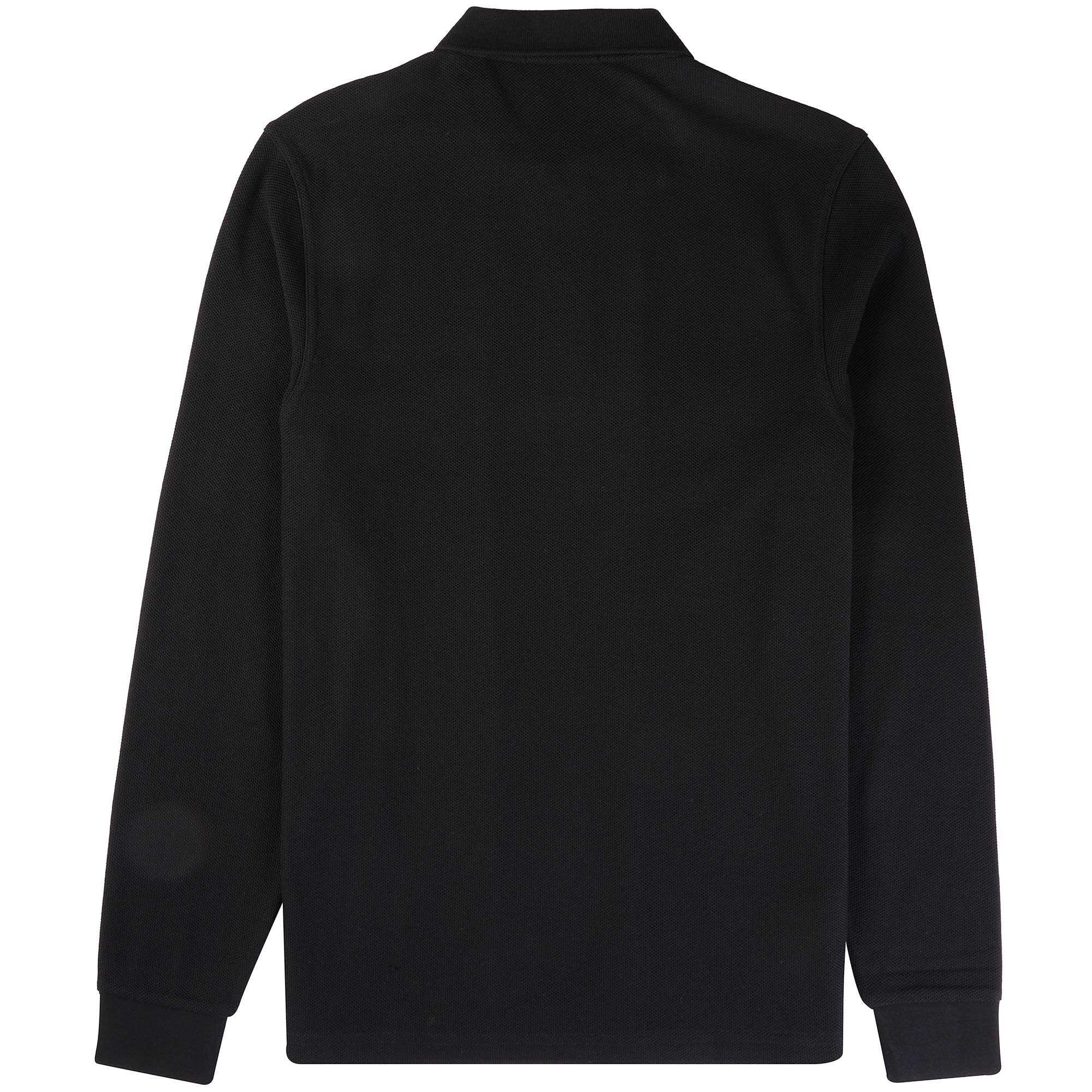 Fred Perry Panelled Long Sleeve Polo Shirt - Black