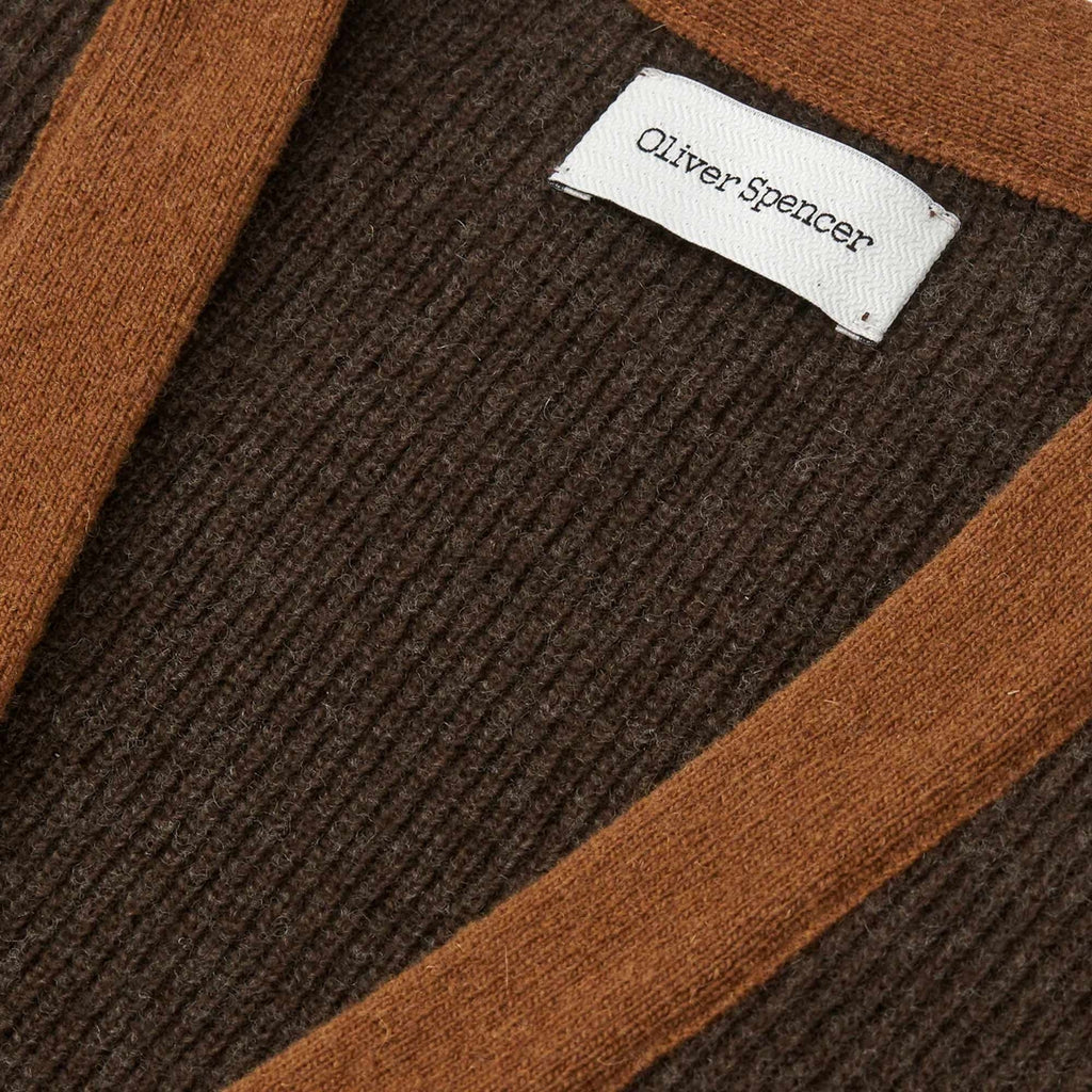 Oliver Spencer Caradale Cardigan - Benson Chocolate Brown