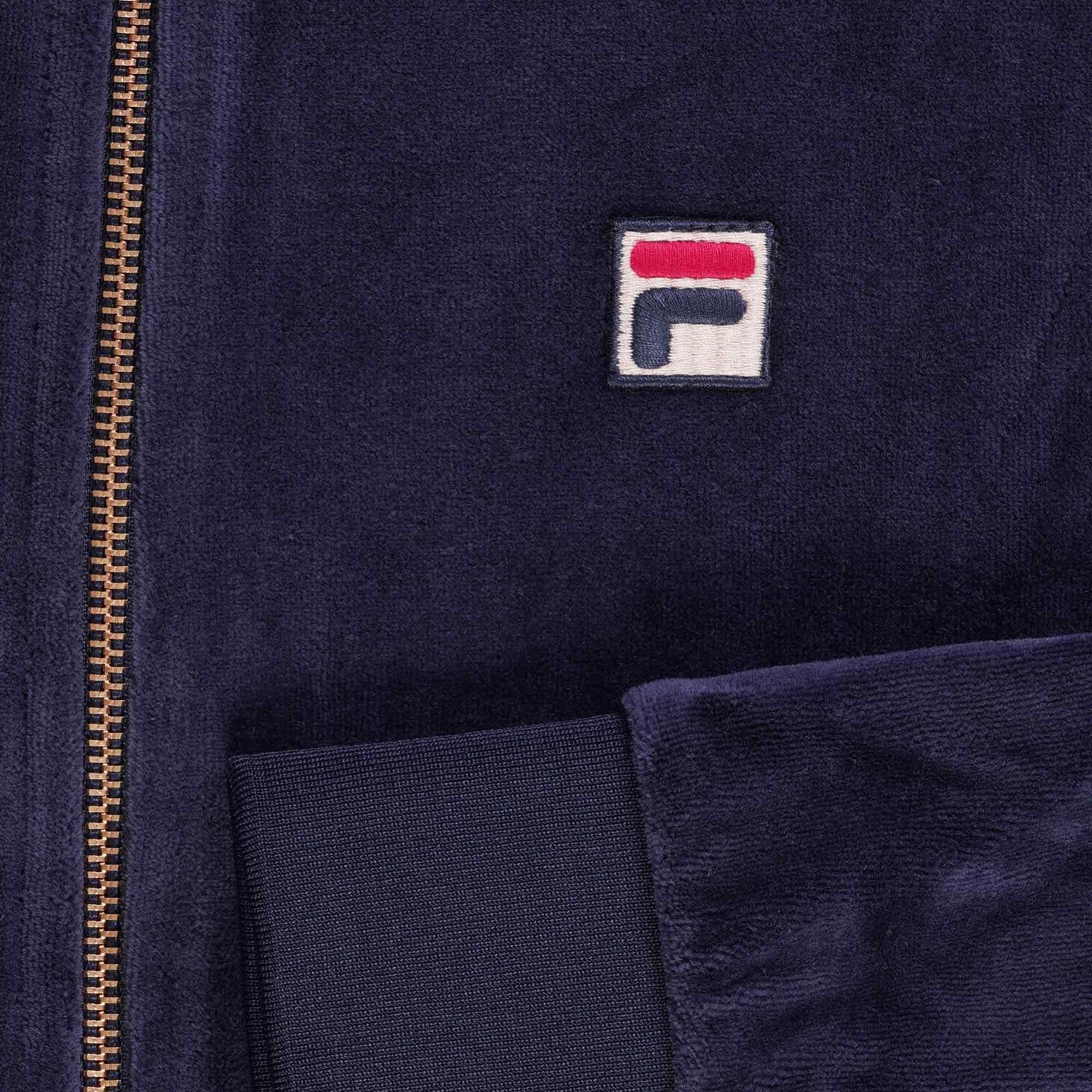 Fila Vintage Marc Velour Track Top - Fila Navy
