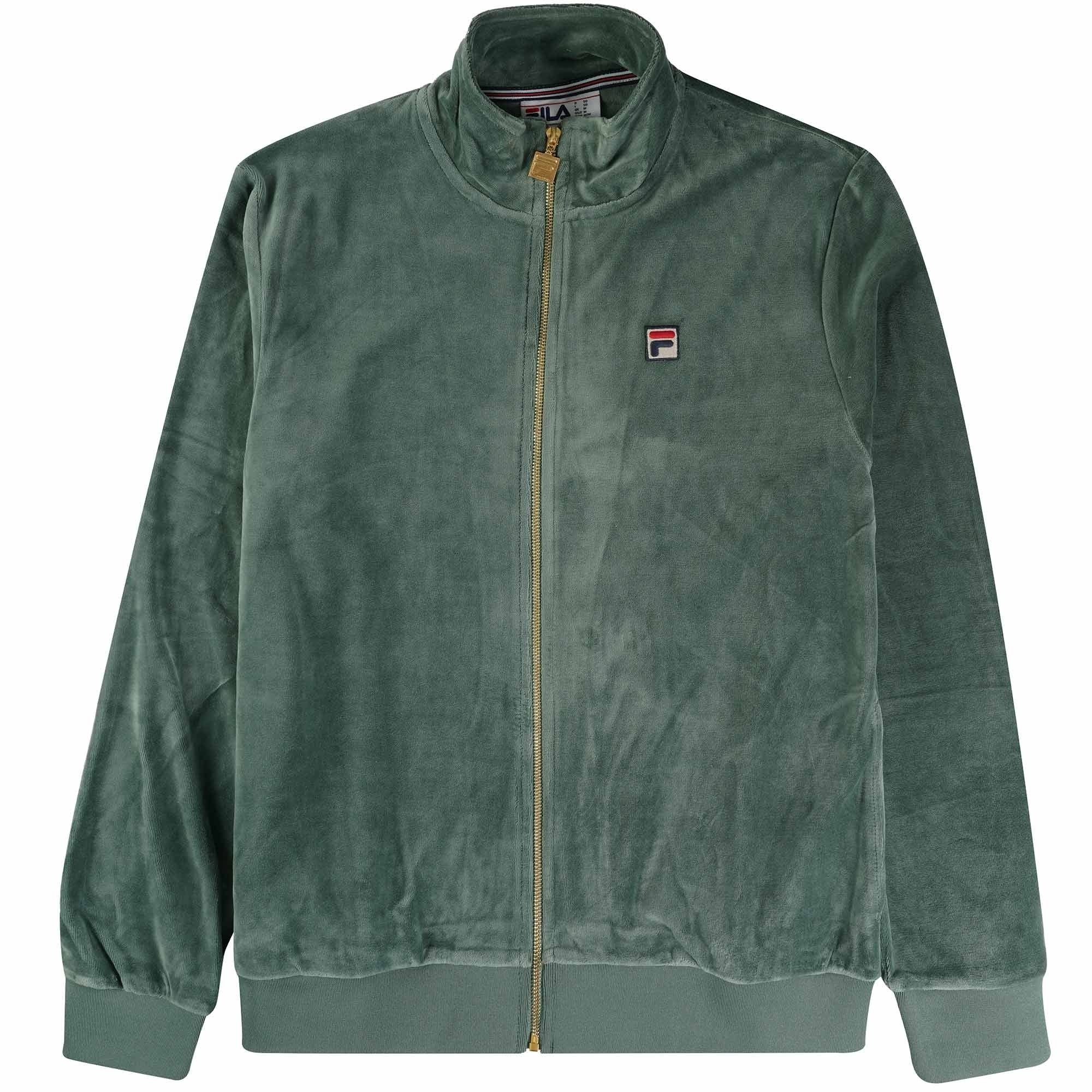 Fila Vintage Marc Velour Track Jacket - Dark Forest