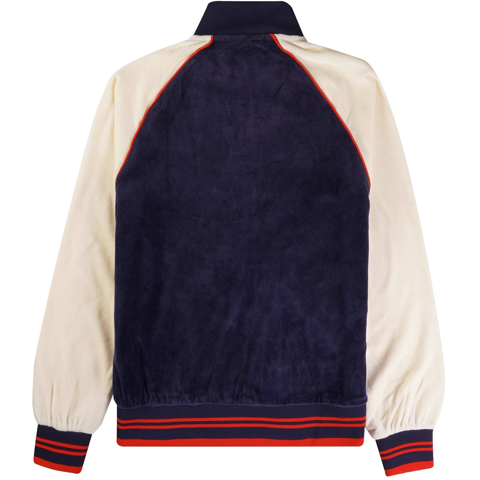 Liston Colour Block Velour Track Top - Navy/Gardenia