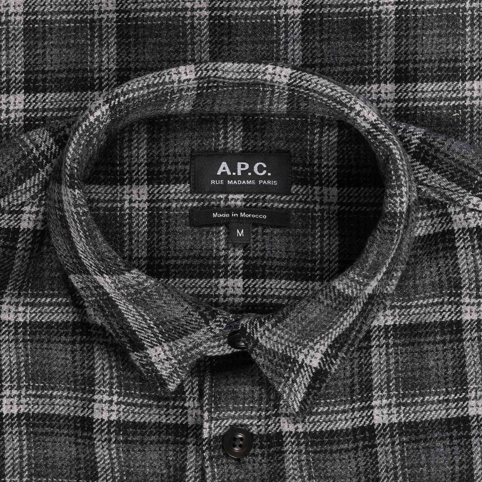 A.P.C. Trek Check Overshirt - Anthracite