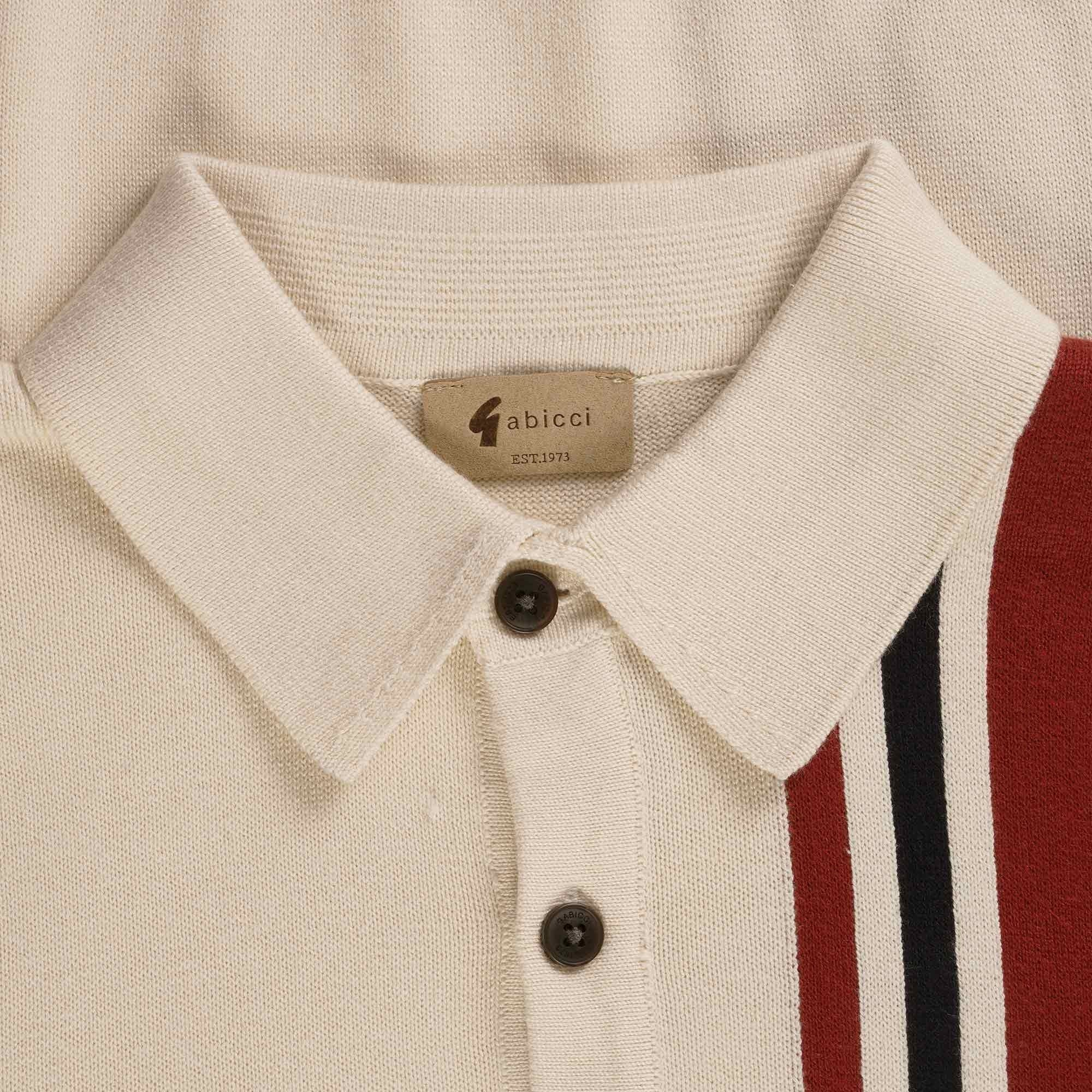 Gabicci Vintage Soda Long Sleeved Polo Shirt - Cream