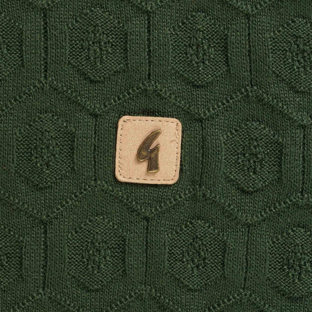 Gabicci Vintage Carlson Tonal Knit Polo Shirt - Forest