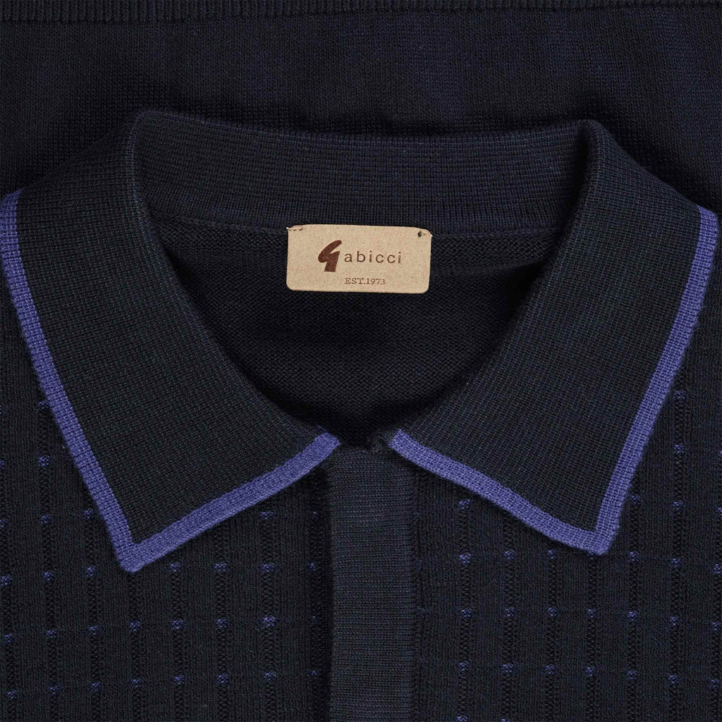 Gabicci Vintage Jura Long Sleeve Polo Shirt - Navy