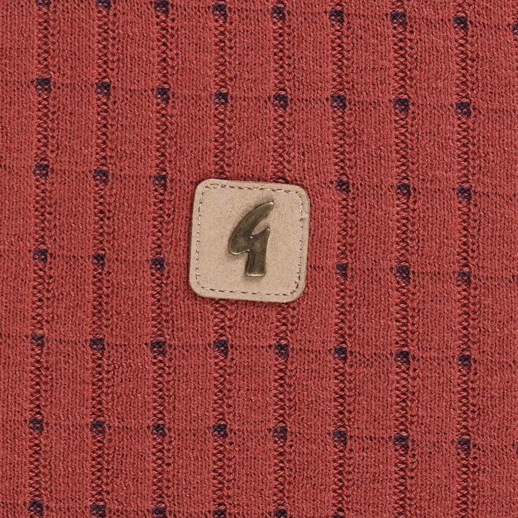 Gabicci Vintage Jura Long Sleeve Polo Shirt - Rust