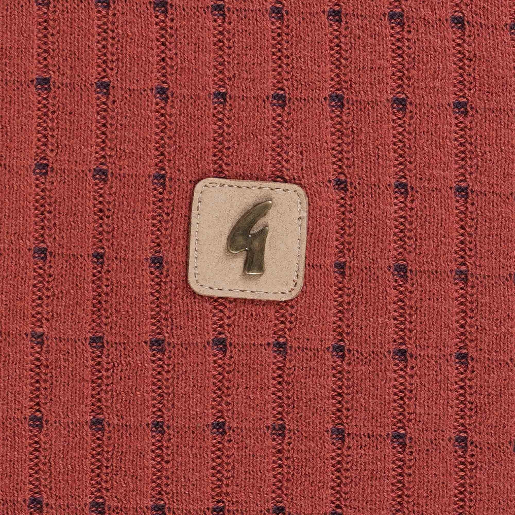 Gabicci Vintage Jura Long Sleeve Polo Shirt - Rust