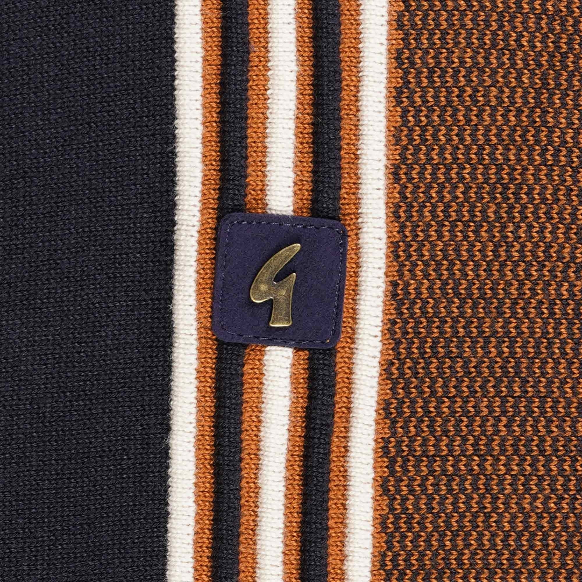 Gabicci Vintage Hanson Long Sleeve Polo Shirt - Navy