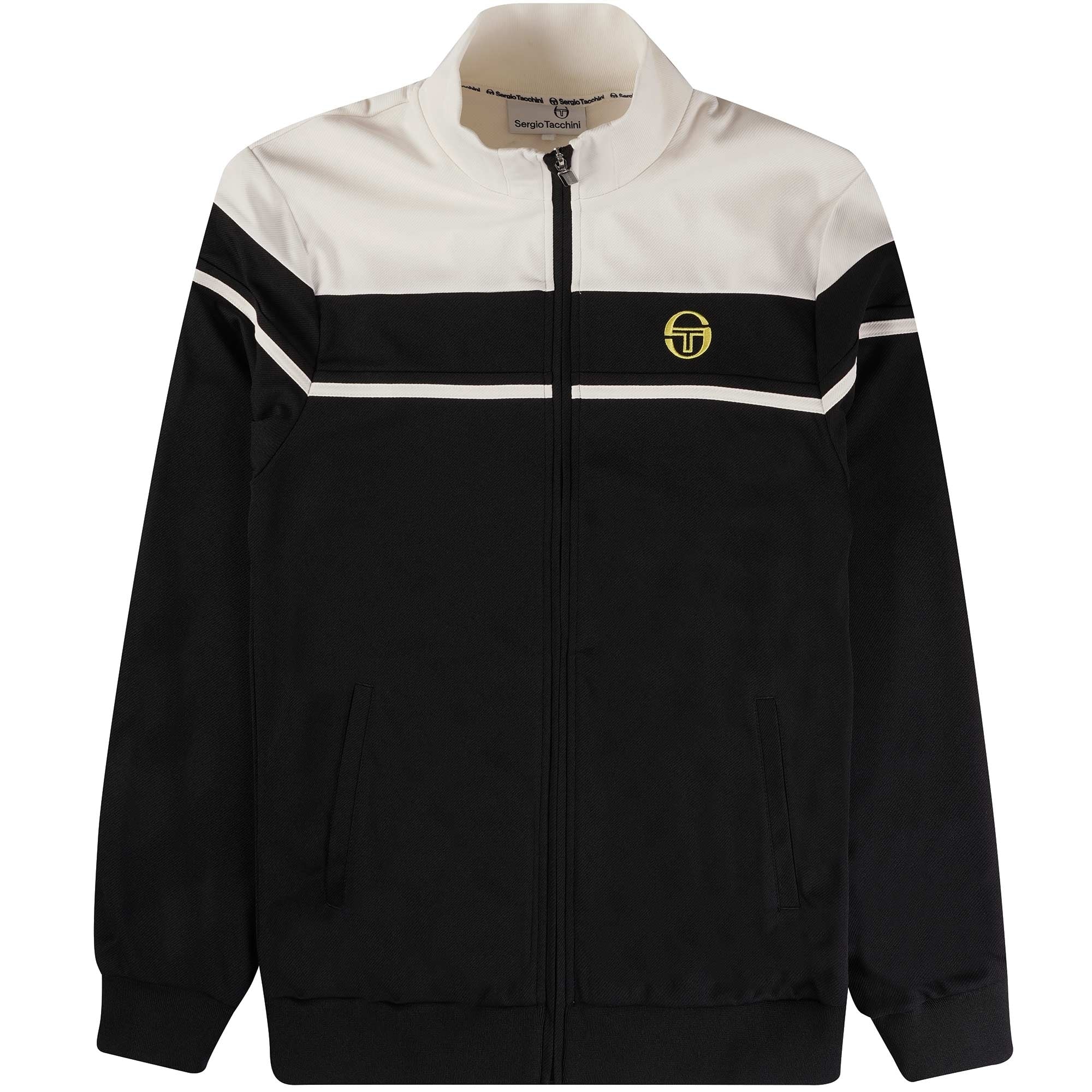 Sergio Tacchini Damarindo Track Top - Black and Gardenia