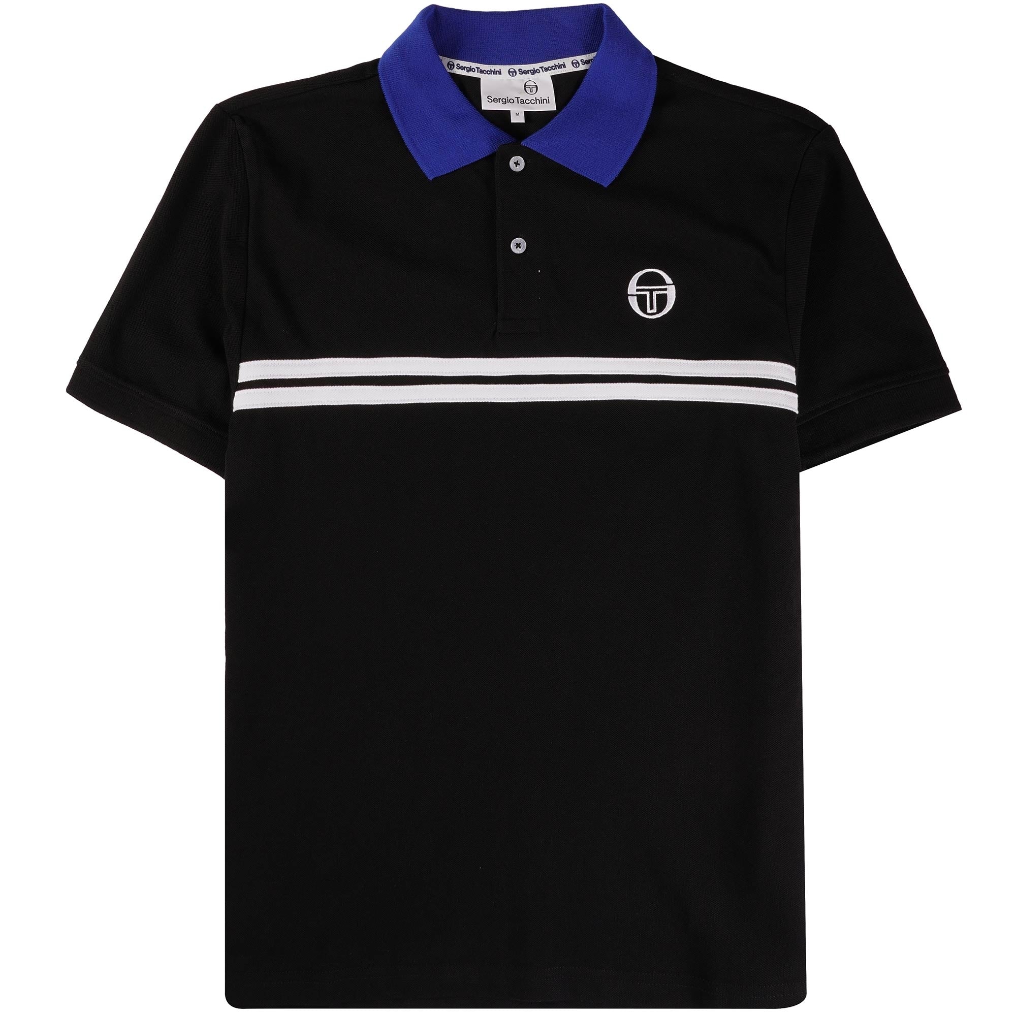 Sergio Tacchini Supermac Polo Shirt - Black and Surf