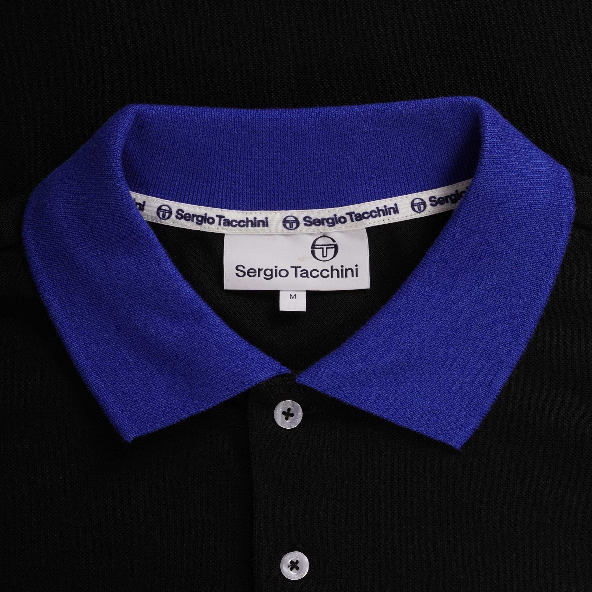 Sergio Tacchini Supermac Polo Shirt - Black and Surf
