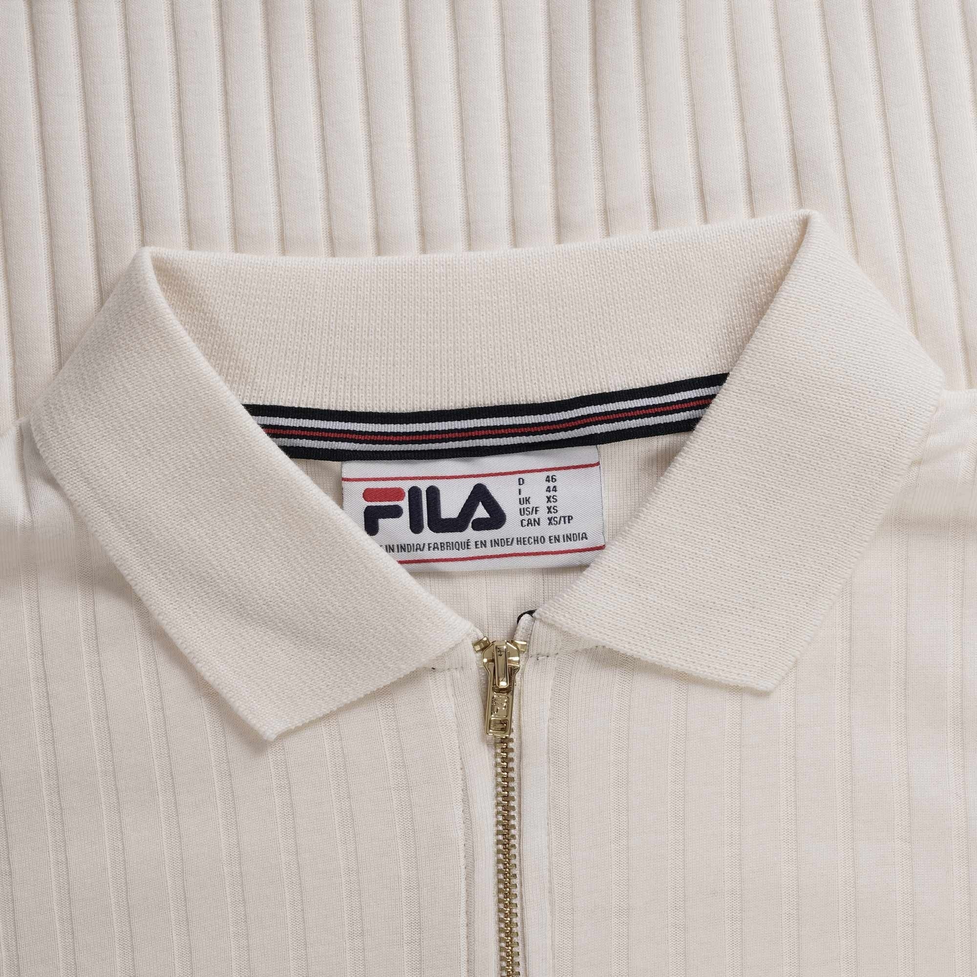 Fila Vintage Rufus Textured Stripe Polo - Gardenia