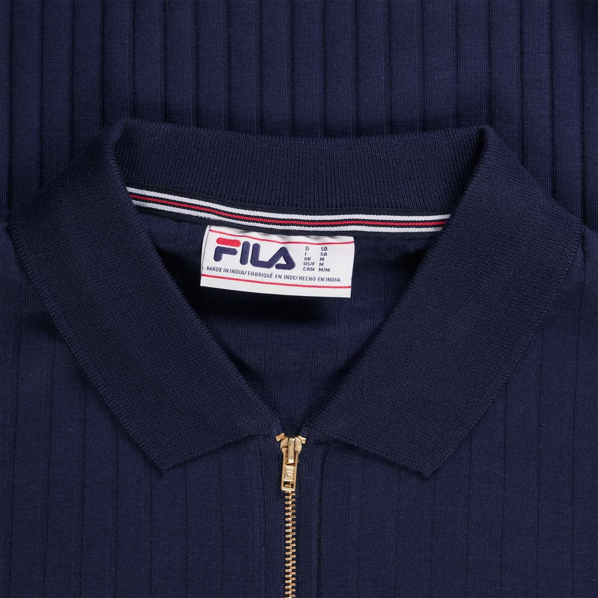 Fila Vintage Rufus Textured Stripe Polo - Fila Navy