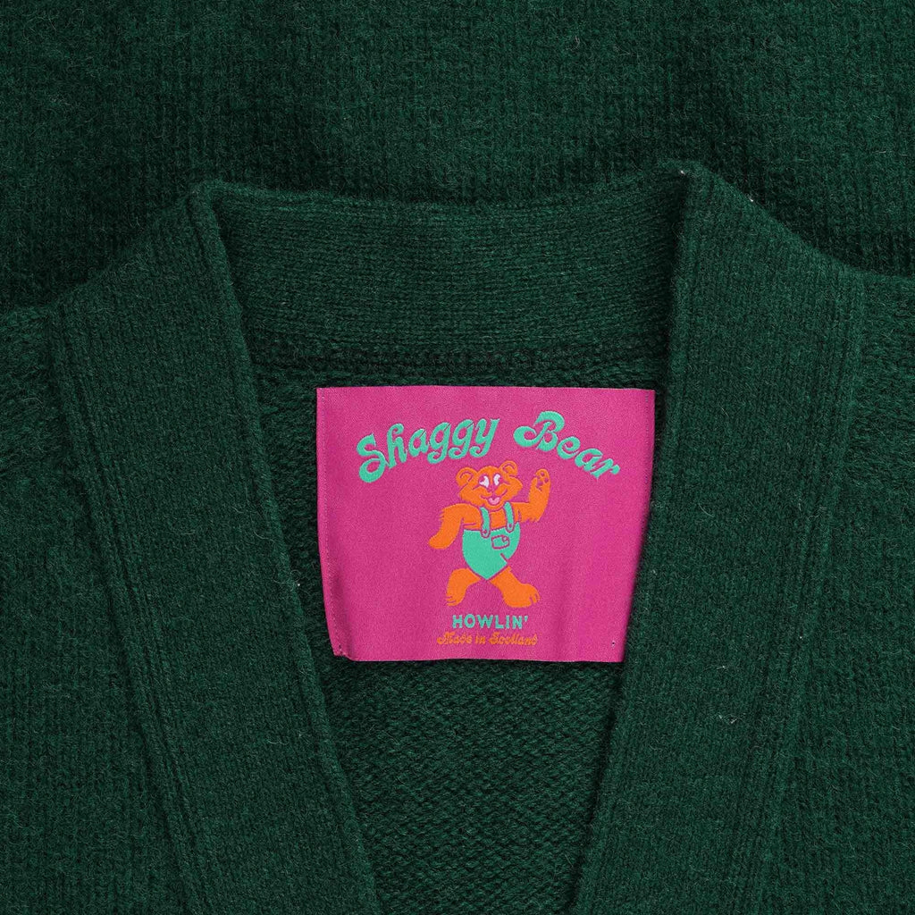 Howlin' Shaggy Bear Cardigan - Forest