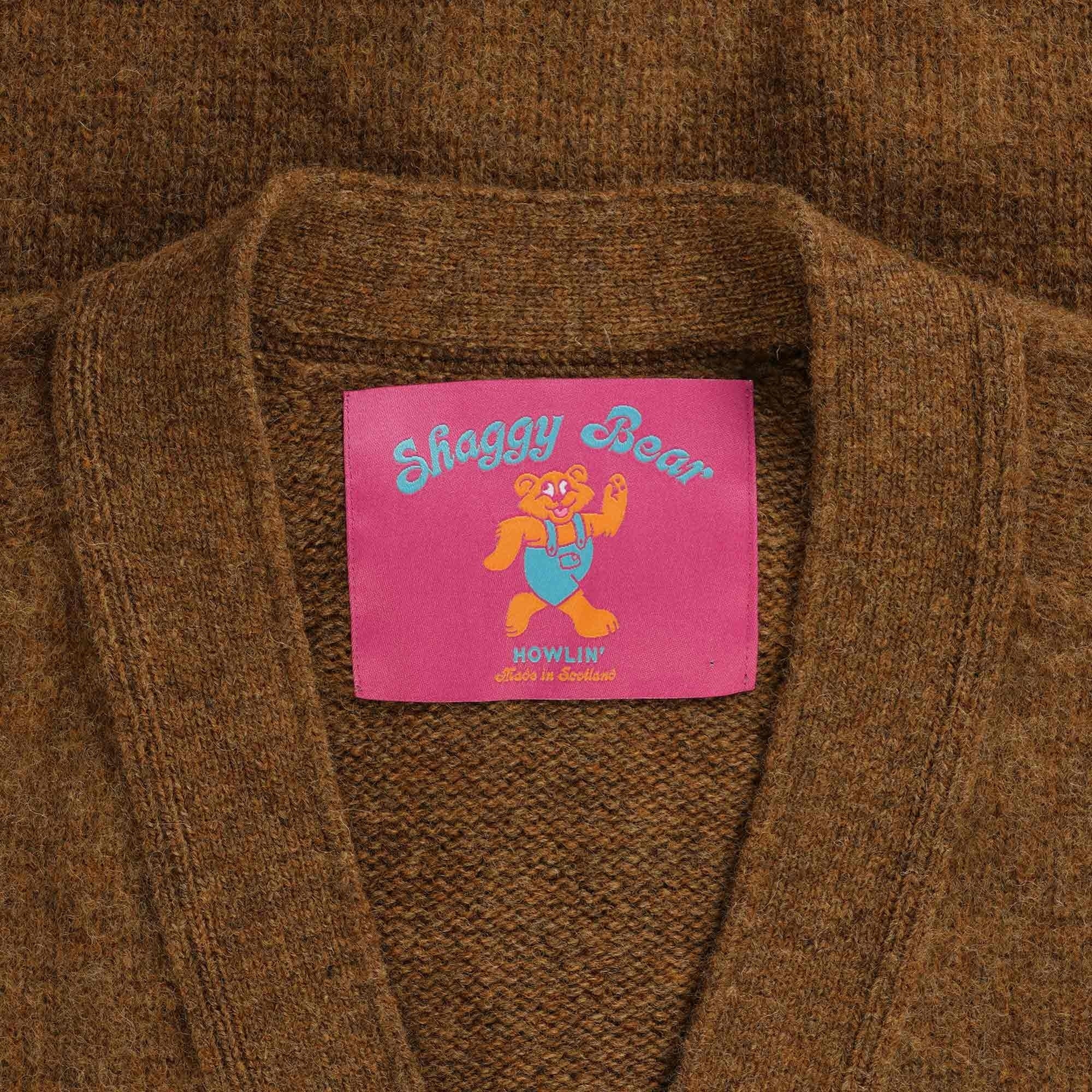 Howlin' Shaggy Bear Cardigan - Nuts