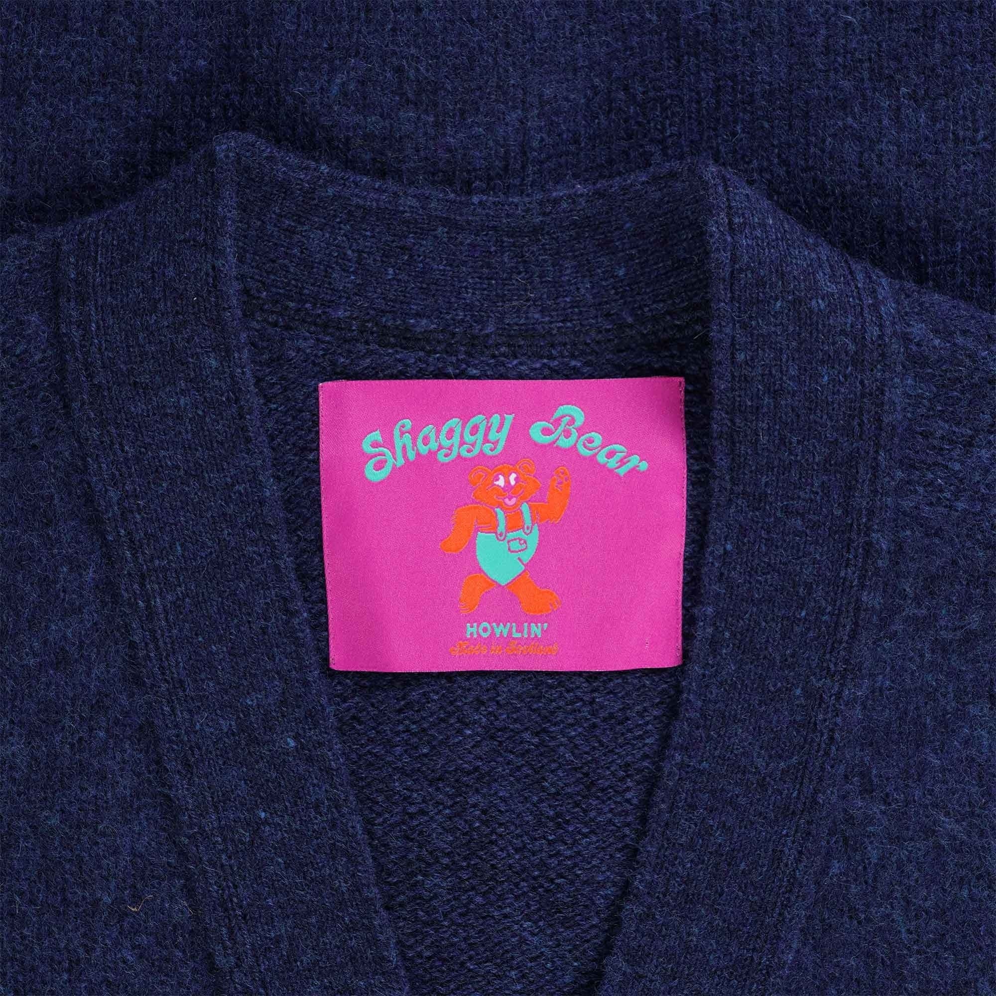 Howlin' Shaggy Bear Cardigan - Magic Blue