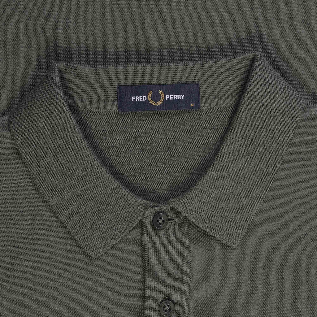 Fred Perry Classic Knitted Shirt - Field Green